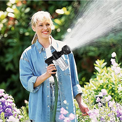 Garden Hose Nozzle, High Pressure Spray Gun Nozzle, 8 Spray Patterns for Watering Plants, Lawn, Patio, Cleaning, Showering Pet with 3.5oz/100cc Soap Dispenser Bottle