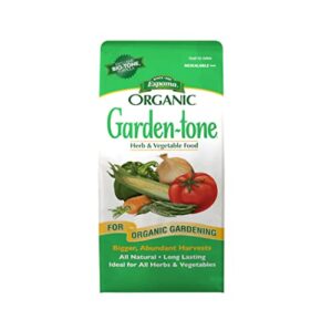 espoma organic garden-tone 3-4-4 organic fertilizer for cool & warm season vegetables and herbs. grow an abundant harvest of nutritious and flavorful vegetables – 4 lb. bag