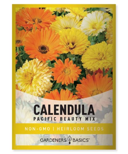 Calendula Seeds for Planting (Pacific Beauty Mix) - Annual Flower Seeds Great for Cut Flower Gardens, Herbal Tea and for Medicinal Purposes, Open Pollinated Flower Seed by Gardeners Basics