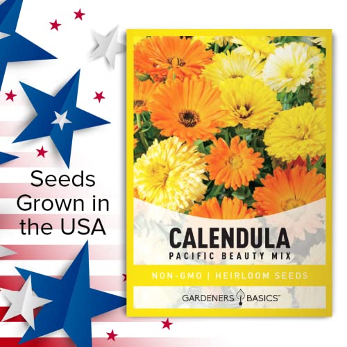 Calendula Seeds for Planting (Pacific Beauty Mix) - Annual Flower Seeds Great for Cut Flower Gardens, Herbal Tea and for Medicinal Purposes, Open Pollinated Flower Seed by Gardeners Basics