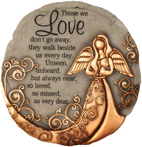 Spoontiques - Garden Décor - Bronze Angel Stepping Stone - Decorative Stone for Garden