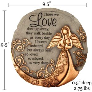 Spoontiques - Garden Décor - Bronze Angel Stepping Stone - Decorative Stone for Garden