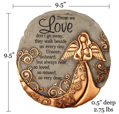 Spoontiques - Garden Décor - Bronze Angel Stepping Stone - Decorative Stone for Garden