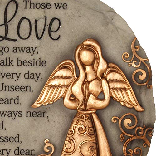 Spoontiques - Garden Décor - Bronze Angel Stepping Stone - Decorative Stone for Garden