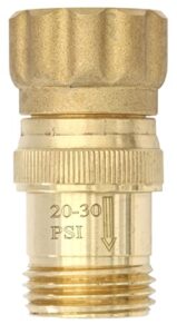 vibrant yard co. llc lead-free brass 20-30 psi water pressure reducer regulator, 3/4 inch hose thread for drip system, 140 psi max inlet pressure