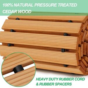 RELIANCER Wooden Garden Pathway,Outdoor Roll Out Cedar Straight Walkway,Patio Path Decorative Garden Boardwalk Walkways,Weather-Resistant Roll Up Beach Wood Road Floor,Wedding Party Pathways (12')