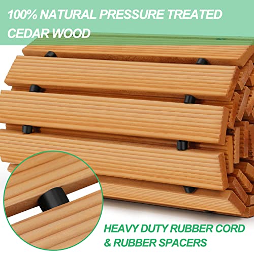 RELIANCER Wooden Garden Pathway,Outdoor Roll Out Cedar Straight Walkway,Patio Path Decorative Garden Boardwalk Walkways,Weather-Resistant Roll Up Beach Wood Road Floor,Wedding Party Pathways (12')