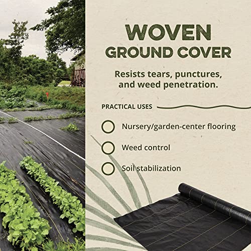 Dewitt SBLT6300 Sunbelt Woven Weed Barrier Landscape Fabric Ground Cover, 6-Foot Width x 300 Feet