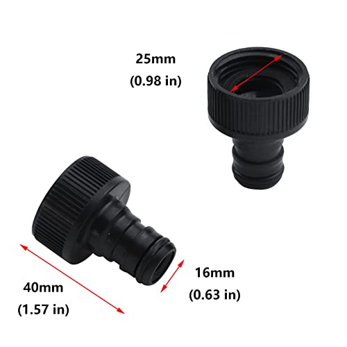 Antrader Plastic Garden Hose Female Connector, Water Hose Thread Fitting Adapter Set, from Quick Connector to Standard 3/4'' Thread Connector, Black, 10-Pack