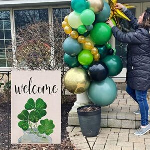 St Patrick's Day Garden Flag 12 x18 Double Sided - Shamrock Clover Decorative Mini Welcome Flag - Holiday Small Farmhouse Yard Flag Burlap Lucky Irish