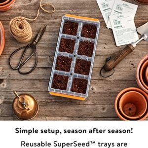 Burpee SuperSeed Windowsill Seed Starting Tray | 8 XL Cell | Seed Starter Tray | Reusable & Dishwasher Safe | for Starting Vegetable Seeds, Flower Seeds & Herb Seeds | Window Garden Seed Starting Kit