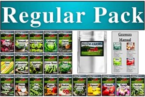 20 vegetable & fruit seeds for planting your outdoor & indoor home seed garden, survival gear kit includes 3200 seeds, a growing guide & mylar package gardening heirloom non-gmo veggie seed b&km farm