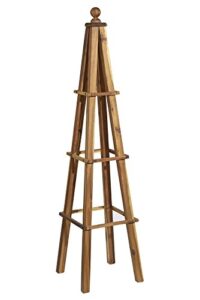 classic home and garden, 3-rung acacia wood obelisk, 61″ h