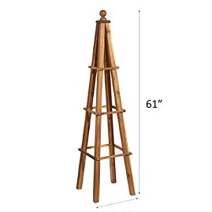 Classic Home and Garden, 3-Rung Acacia Wood Obelisk, 61" H