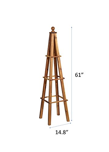 Classic Home and Garden, 3-Rung Acacia Wood Obelisk, 61" H