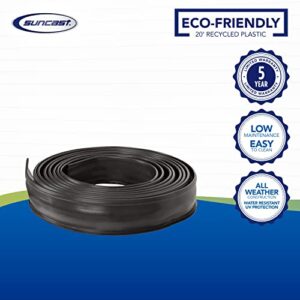 Suncast 20 ft. Plastic Landscape Edging Roll for Garden, Flower Beds, and Lawn, Black