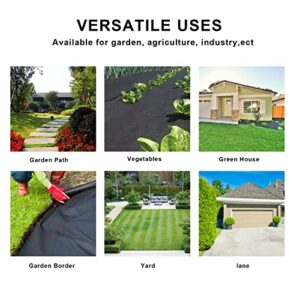 EnonGarden 4x100ft Garden Weed Barrier, Garden Landscape Fabric Weeds Control for Flower Bed, Mulch, Edging, Garden Stakes, Outdoor Project Weed Guard Mat