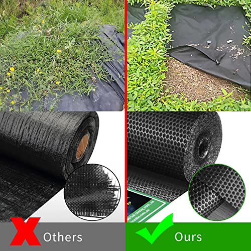 EnonGarden 4x100ft Garden Weed Barrier, Garden Landscape Fabric Weeds Control for Flower Bed, Mulch, Edging, Garden Stakes, Outdoor Project Weed Guard Mat