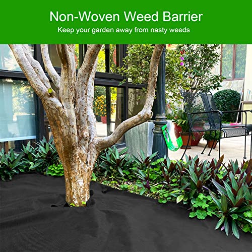 EnonGarden 4x100ft Garden Weed Barrier, Garden Landscape Fabric Weeds Control for Flower Bed, Mulch, Edging, Garden Stakes, Outdoor Project Weed Guard Mat