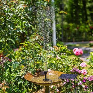 AISITIN DIY Solar Water Pump Kit, Solar Powered Water Fountain Pump with 6 Nozzles, DIY Water Feature Outdoor Fountain for Bird Bath, Ponds, Garden and Fish Tank