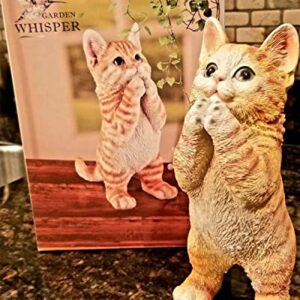 Cat Statue Outdoor Garden Decor Cat Statues for Garden Sculptures and Statues Orange Tabby Sculpture & Figurines Cat Lover Gifts for Women Kitten Yard Patio Decoration