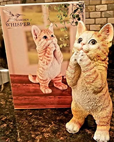 Cat Statue Outdoor Garden Decor Cat Statues for Garden Sculptures and Statues Orange Tabby Sculpture & Figurines Cat Lover Gifts for Women Kitten Yard Patio Decoration