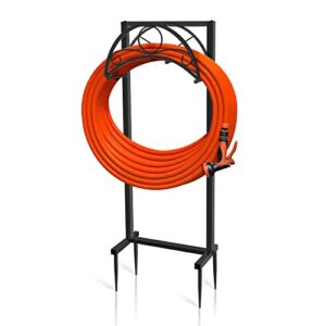 zspeng garden hose holder, detachable metal hose storage, thicker heavy duty hose stand, freestanding water hose holder reels for outside yard.