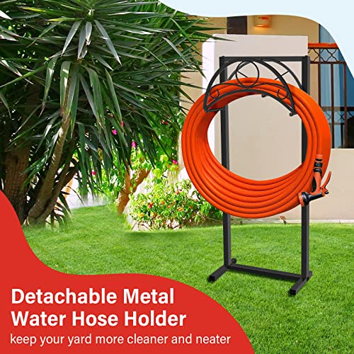 ZSPENG Garden Hose Holder, Detachable Metal Hose Storage, Thicker Heavy Duty Hose Stand, Freestanding Water Hose Holder Reels for outside Yard.