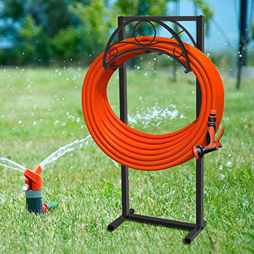 ZSPENG Garden Hose Holder, Detachable Metal Hose Storage, Thicker Heavy Duty Hose Stand, Freestanding Water Hose Holder Reels for outside Yard.