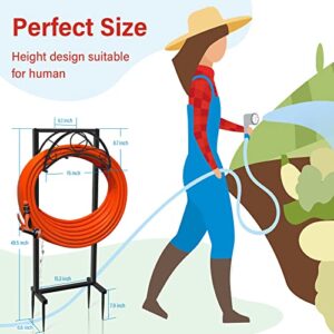 ZSPENG Garden Hose Holder, Detachable Metal Hose Storage, Thicker Heavy Duty Hose Stand, Freestanding Water Hose Holder Reels for outside Yard.