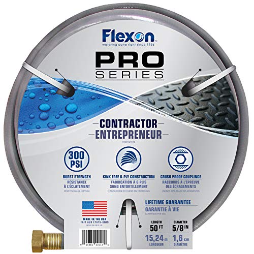 Flexon CG5860 Contractor Grade Garden Hose, 60ft, Gray