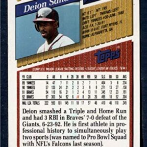 1993 Topps #795 Deion Sanders NM-MT Atlanta Braves Baseball