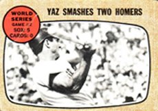 1968 topps regular (baseball) card#152 world series game 2 – yaz of the – undefined – grade very good/excellent