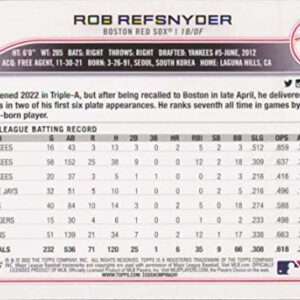 2022 TOPPS UPDATE #US129 ROB REFSNYDER RED SOX BASEBALL MLB