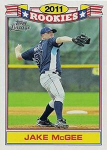 2011 topps lineage rookies #6 jake mcgee rays baseball card nm-mt