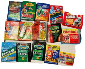 100 old topps football cards ~ sealed wax packs card lot (topps only)