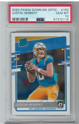 PSA Gem Mint 10 2020 Panini Donruss Optic Justin Herbert Rated Rookie Card