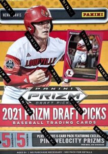 2021 panini prizm draft picks baseball blaster box (5 pks/bx + one 6-card pink velocity prizm pack)