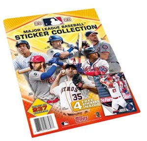 2020 topps mlb baseball sticker collection album (includes 4 starter stickers inside)