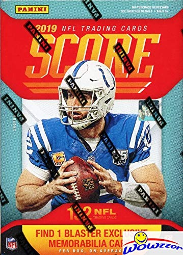 2019 Score NFL Football EXCLUSIVE Factory Sealed Blaster Box with 132 Cards & MEMORABILIA Card! Look for Rookies & Autos of Kyler Murray, Daniel Jones, Dwayne Hoskins, Drew Lock & Many More! WOWZZER!