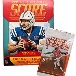 2019 Score NFL Football Blaster Box 132 Cards & 1 MEMORABILIA Card per Box plus a Bonus Pack