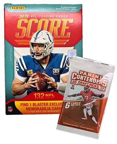 2019 Score NFL Football Blaster Box 132 Cards & 1 MEMORABILIA Card per Box plus a Bonus Pack