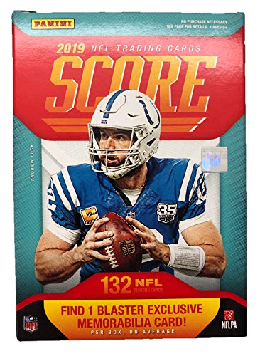 2019 Score NFL Football Blaster Box 132 Cards & 1 MEMORABILIA Card per Box plus a Bonus Pack