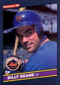 1986 donruss baseball #647 billy beane rookie card