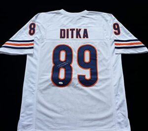 mike ditka signed autographed white chicago football jersey jsa coa – size xl