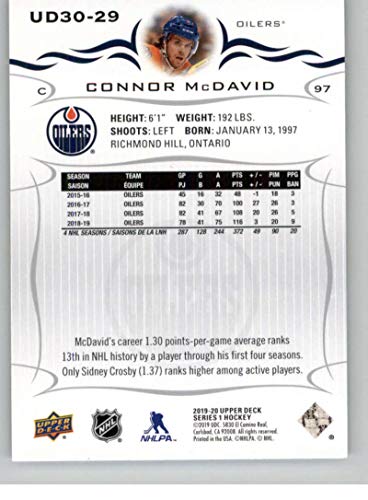 2019-20 Upper Deck 30 Years of Upper Deck Hockey #UD30-29 Connor McDavid Edmonton Oilers Official NHL Trading Card From UD