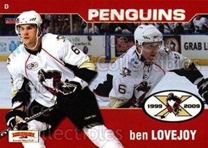 (ci) ben lovejoy hockey card 2008-09 wilkes-barre scranton penguins (base) 23 ben lovejoy