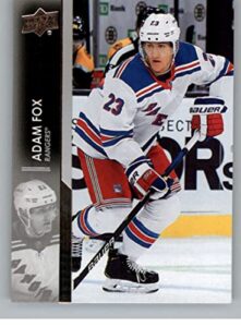 2021-22 upper deck series one #120 adam fox new york rangers official nhl hockey card in raw (nm or better) condition