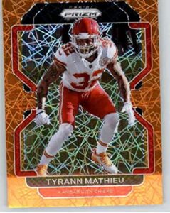 2021 panini prizm prizm orange lazer #194 tyrann mathieu kansas city chiefs nfl football trading card