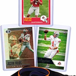 Justin Fields Rookie Cards Assorted 3 Card Gift Bundle - Chicago Bears Football Trading Cards